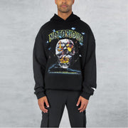 Hip-hop personality skull pattern casual loose hoodie