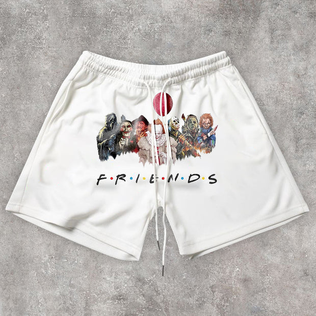 Retro Trend Casual Street Mesh Shorts