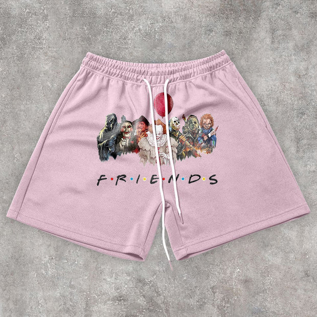 Retro Trend Casual Street Mesh Shorts