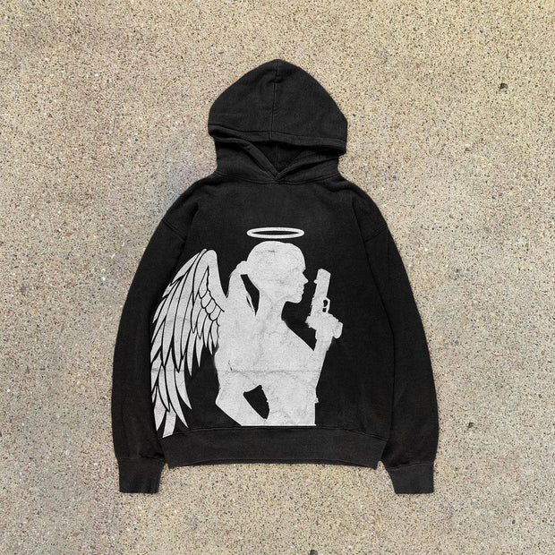 Personalized Angel Gunner Print Men's Hoodie