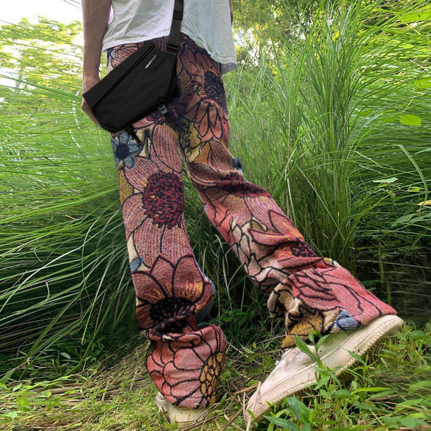 Ethnic retro print street trousers