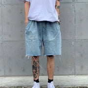 Retro light denim shorts