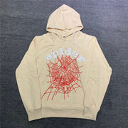 Casual spider print statement long-sleeved hoodie