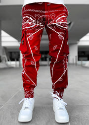 Men's loose street shot multi-pocket overalls trousers