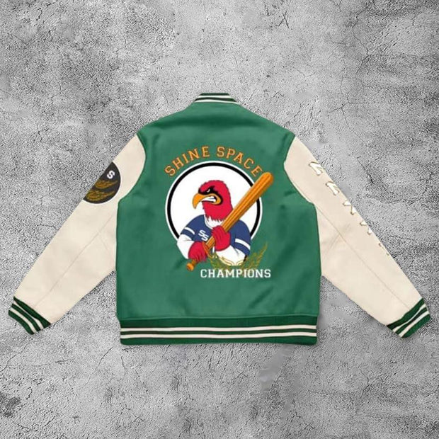 Casual eagle rugby baseball jacket