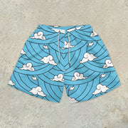 Personalized Fashion Casual Sports Style Mesh Print Shorts