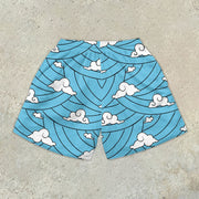Personalized Fashion Casual Sports Style Mesh Print Shorts