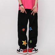 Contrast print street hip-hop trousers jeans