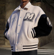 Casual bone chain rugby baseball jacket