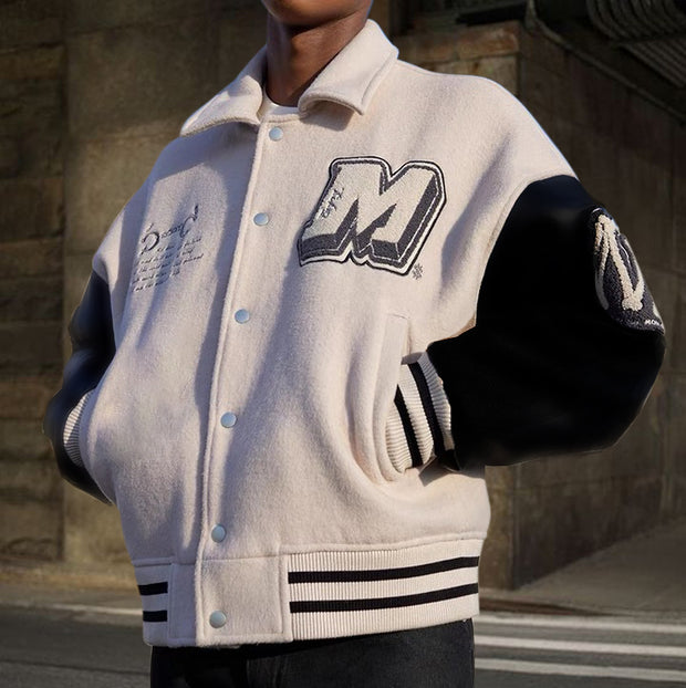 Casual bone chain rugby baseball jacket