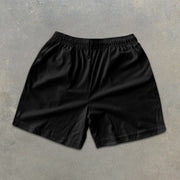 Sakura and Crane Graphic Print Elastic Shorts