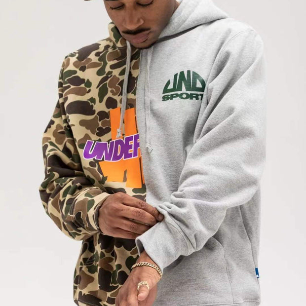 Camouflage deconstructed casual street hoodie