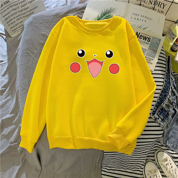 Cartoon loose plus velvet round neck long sleeve sweatshirt