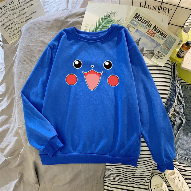 Cartoon loose plus velvet round neck long sleeve sweatshirt