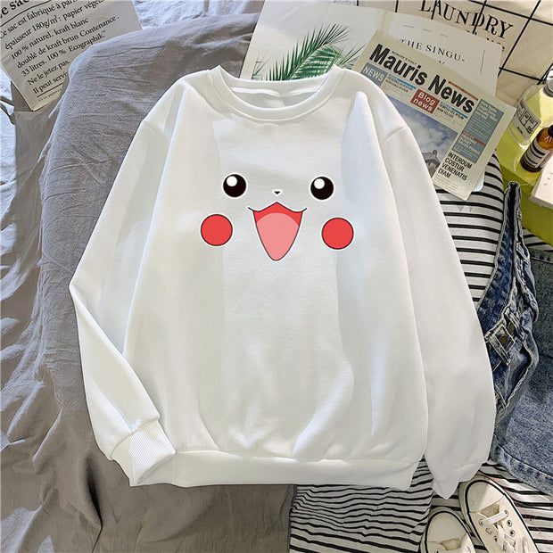 Cartoon loose plus velvet round neck long sleeve sweatshirt