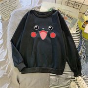 Cartoon loose plus velvet round neck long sleeve sweatshirt