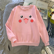 Cartoon loose plus velvet round neck long sleeve sweatshirt