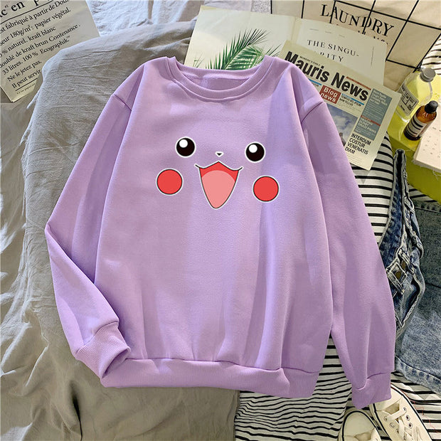 Cartoon loose plus velvet round neck long sleeve sweatshirt