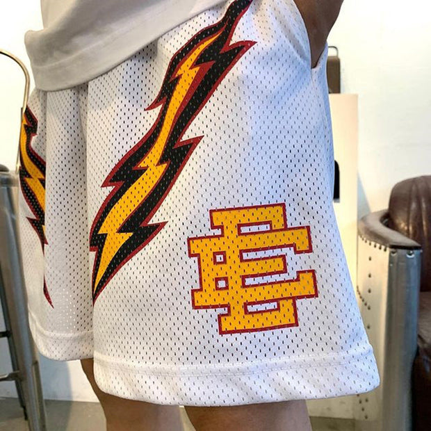 Casual fitness shorts male muscle sports five-point pants mesh shorts