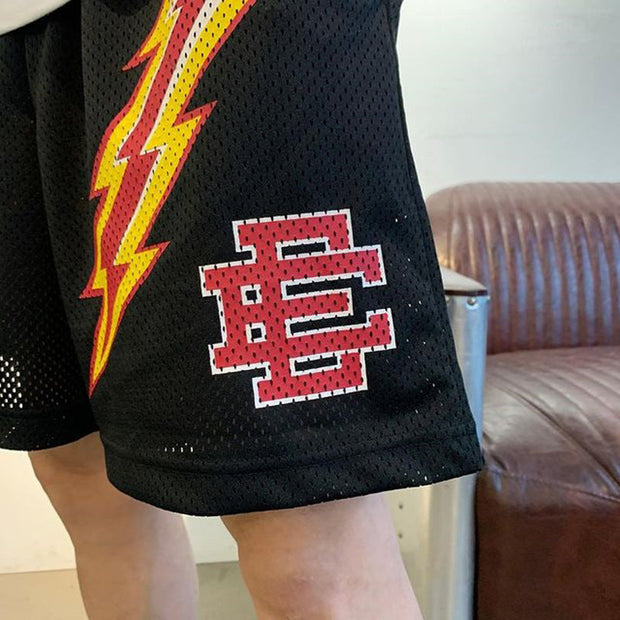 Casual fitness shorts male muscle sports five-point pants mesh shorts