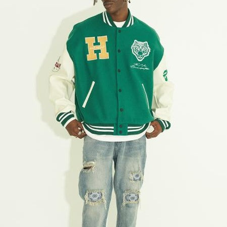 Casual retro tiger baseball jacket