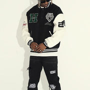 Casual retro tiger baseball jacket