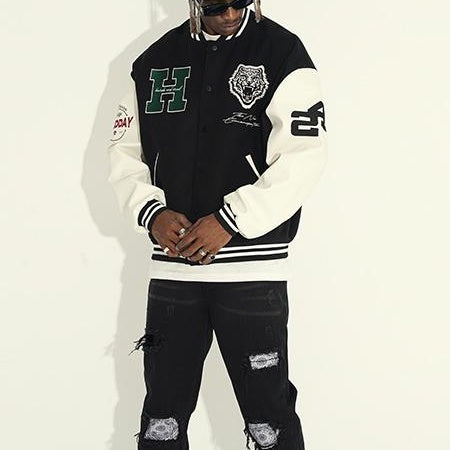 Casual retro tiger baseball jacket