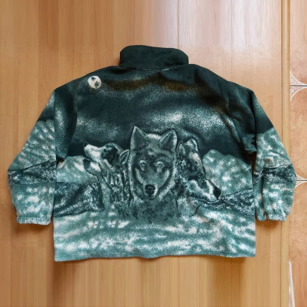 Fashion animal print plush warm jacket
