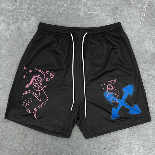 Personality Tide Brand Print Casual Sports Shorts