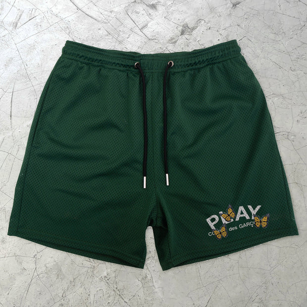 Retro Fashion Butterfly Tide Brand Mesh Shorts