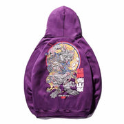 National tide men's hooded Harajuku style student plus size print plus velvet padded sweatshirt