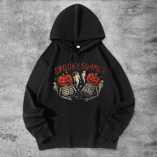 Halloween pumpkin skull hoodie