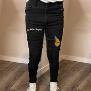 Casual Butterfly Print Slim Fit Jeans