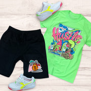 Personalized street print short sleeve suit