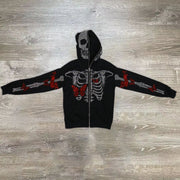 Butterfly skull casual street sports hoodie