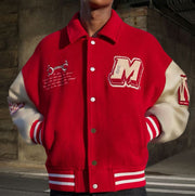 Casual bone chain rugby baseball jacket