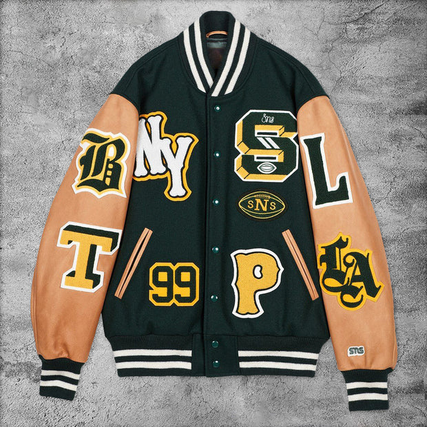 Casual varsity football baseball jacket