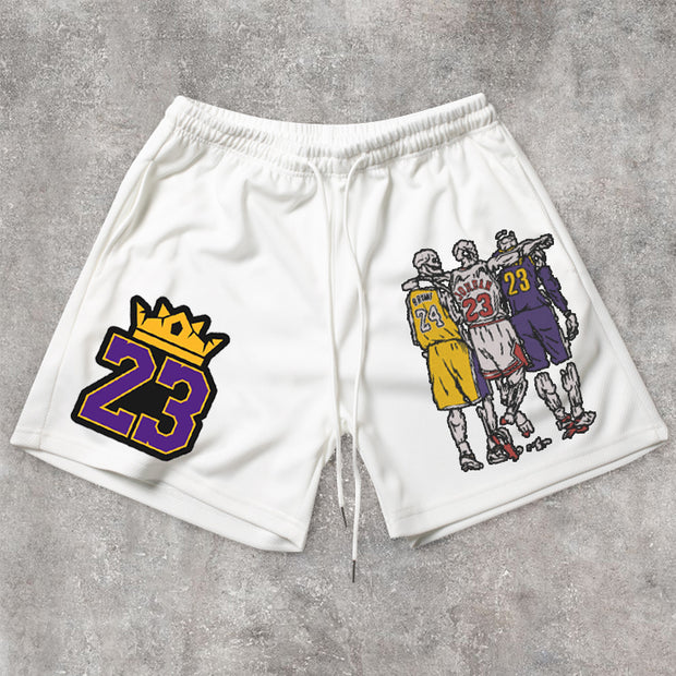 Comfortable Street Sports Pattern Retro Shorts