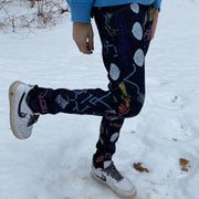 Personality contrast print street retro trousers