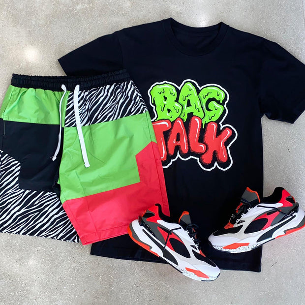 Fashionable sports print short sleeve suit