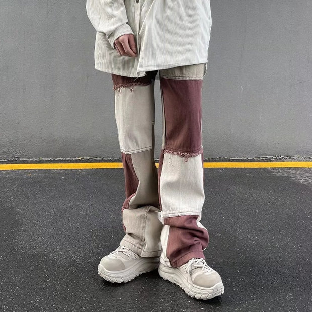 Street Trendy Color Splicing Pants