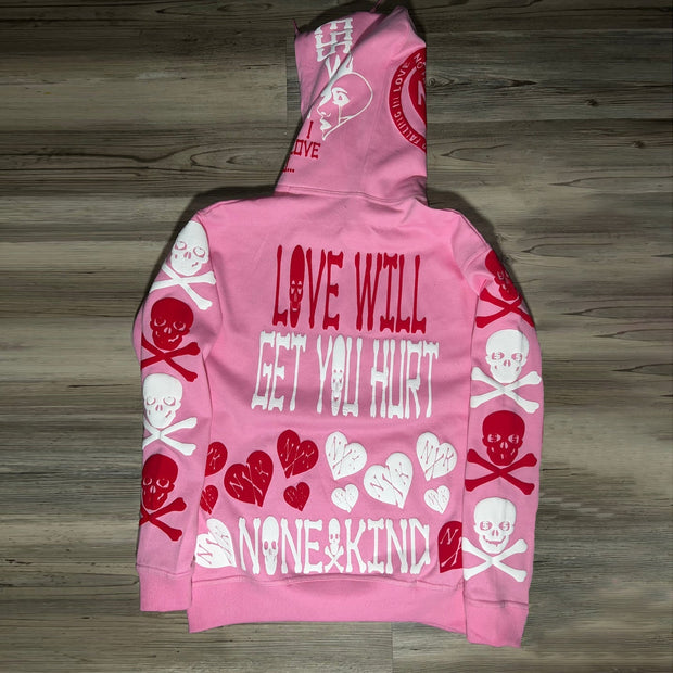 Street Style Heart Skull Print Hoodie