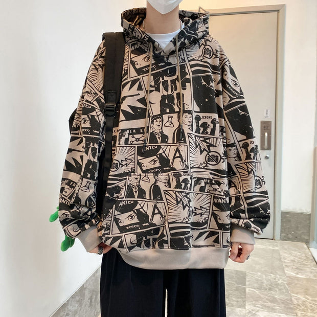 Fashion brand loose ins retro anime hoodie