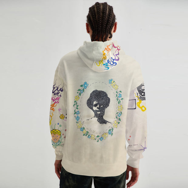 Street style personalized print long-sleeved hoodie