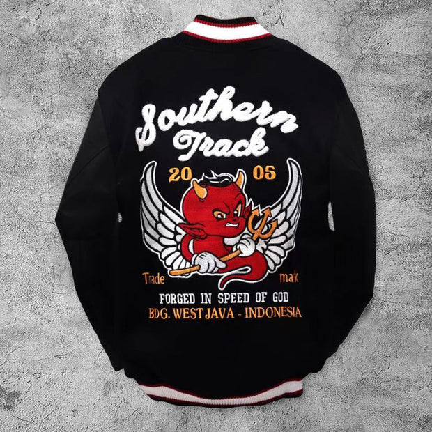Casual tiger devil rugby baseball jacket