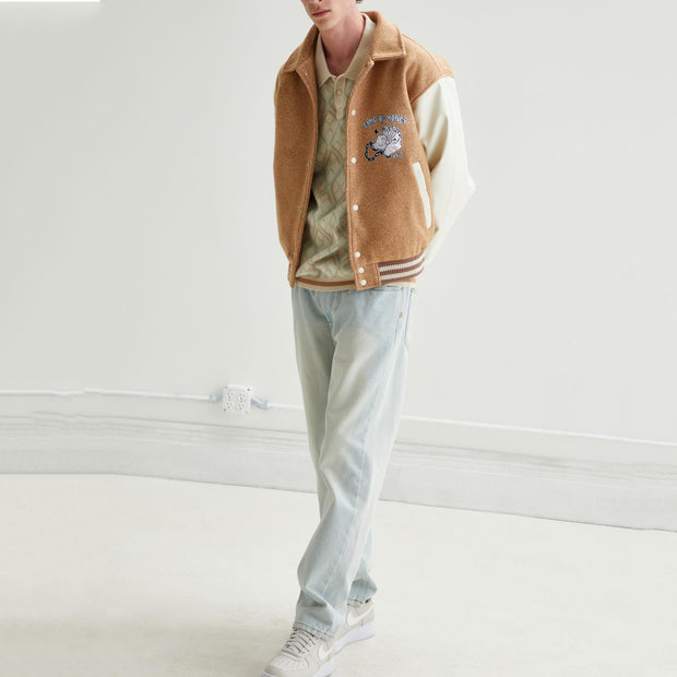 Trendy retro print street baseball uniform jacket jacket