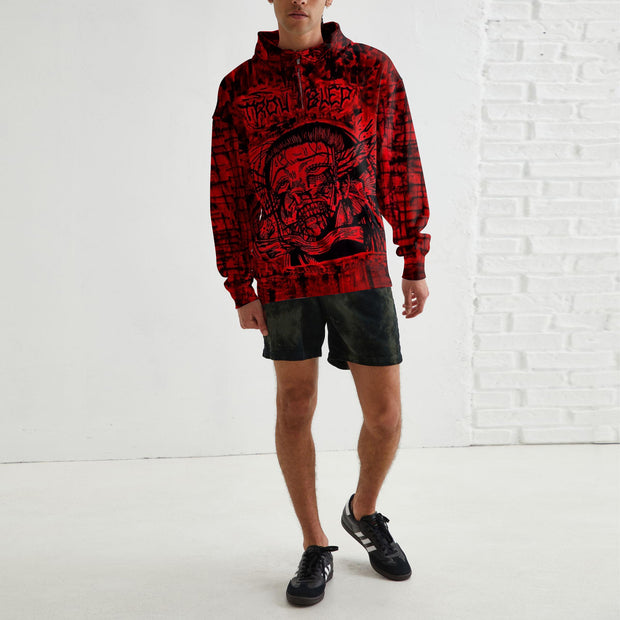 Personalized street style skull print long-sleeved men's