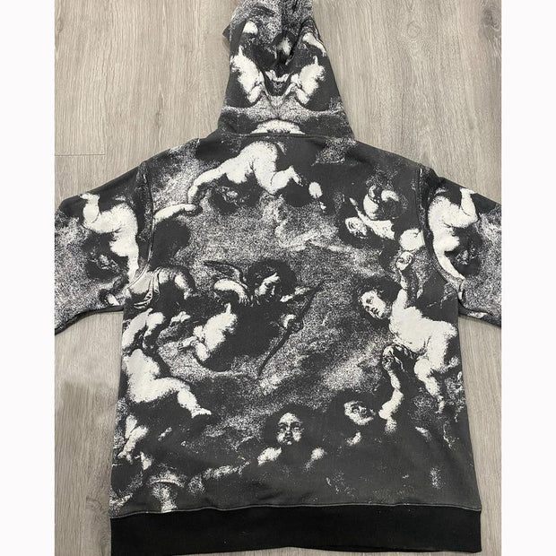 Chic vintage print hoodie