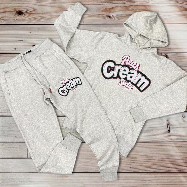 Fashionable loose print hoodie set