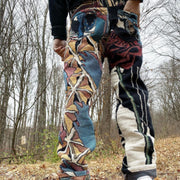 Retro street style fashion straight-leg trousers